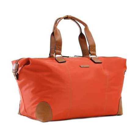 Sac de voyage KATANA nylon et cuir XL orange | Bagage femme grand format élégant chic pas cher