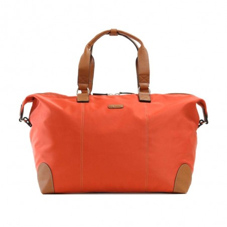Sac de voyage KATANA nylon et cuir XL orange | Bagage femme grand format élégant chic pas cher