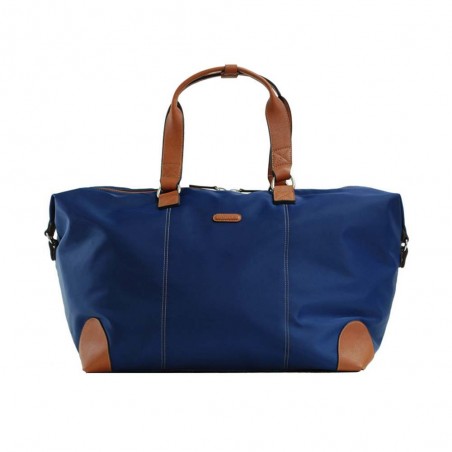 Sac de voyage KATANA nylon et cuir XL bleu marine | Bagage femme grand format élégant chic pas cher