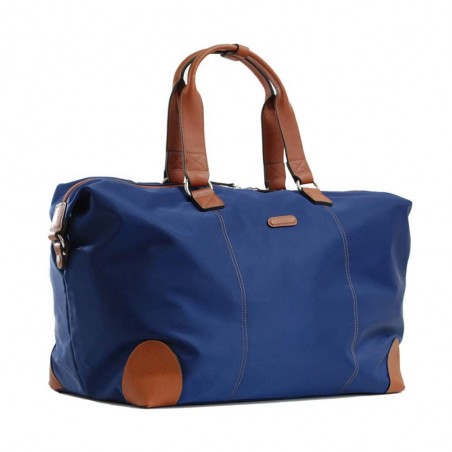 Sac de voyage KATANA nylon et cuir XL bleu marine | Bagage femme grand format élégant chic pas cher