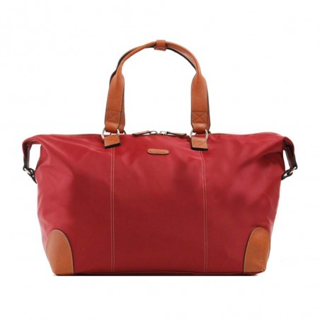 Sac de voyage KATANA nylon et cuir XL rouge | Grand sac week-end femme style classique pas cher