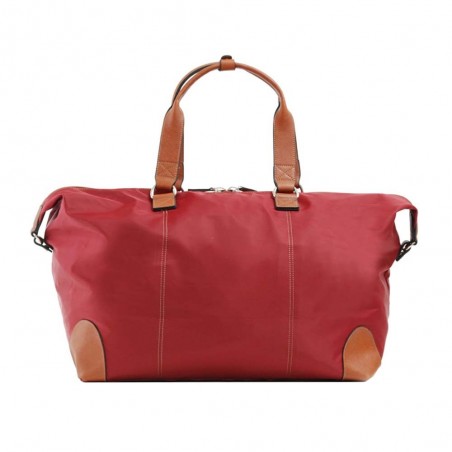Sac de voyage KATANA nylon et cuir XL rouge | Grand sac week-end femme style classique pas cher