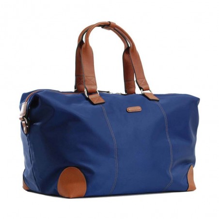 Sac week-end KATANA nylon et cuir bleu marine | Bagage femme style classique élégant pas cher