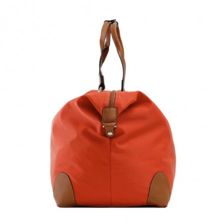 Sac week-end KATANA nylon et cuir orange | Bagage femme style classique élégant pas cher Sac week-end KATANA nylon et cuir orange | Bagage femme style classique élégant pas cher