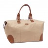 Sac week-end KATANA nylon et cuir beige | Bagage femme style classique élégant pas cher Sac week-end KATANA nylon et cuir beige | Bagage femme style classique élégant pas cher
