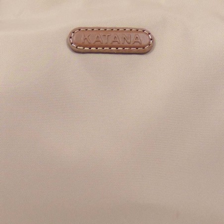Sac week-end KATANA nylon et cuir beige | Bagage femme style classique élégant pas cher Sac week-end KATANA nylon et cuir beige | Bagage femme style classique élégant pas cher