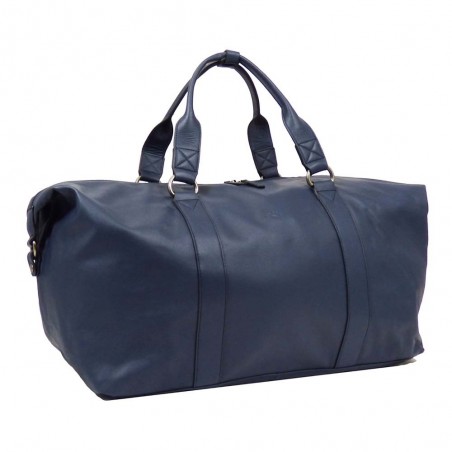 Sac de voyage en cuir KATANA "Sven" bleu marine | Bagage cabine homme qualité luxe pas cher