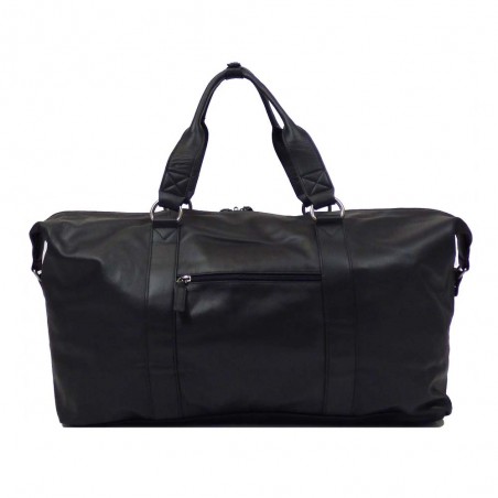 Sac de voyage en cuir KATANA "Sven" noir | Bagage cabine homme élégant qualité luxe pas cher