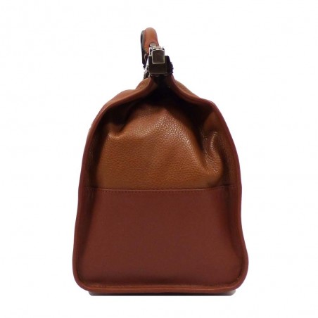 Sac de voyage en cuir KATANA "Doctor Bag" 42cm marron | Petit sac de médecin vintage élégant qualité luxe pas cher