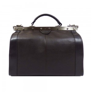 Sac de voyage en cuir KATAN "Doctor Bag" 42cm marron foncé chocolat | Sac de médecin vintage bagage qualité luxe pas cher