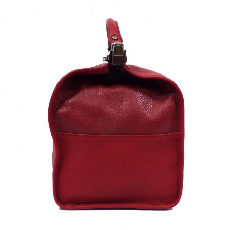 Sac de voyage en cuir KATANA "Doctor Bag" 42cm rouge bordeaux | Petit sac de médecin vintage élégant qualité luxe pas cher