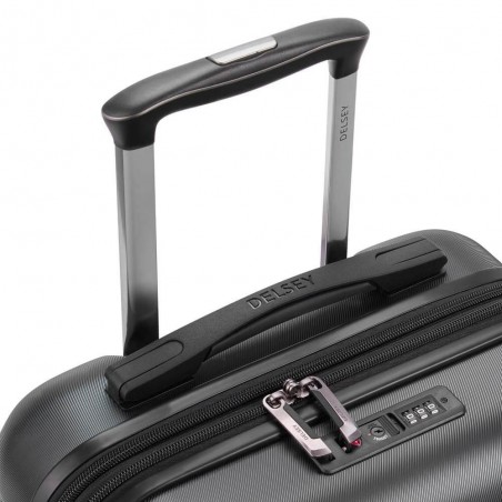 Valise cabine slim DELSEY "Air Armour" noir | Bagage avion petite taille qualité marque française