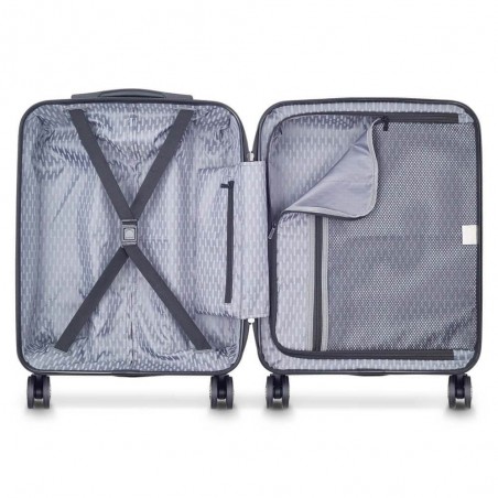 Valise cabine slim DELSEY "Air Armour" noir | Bagage avion petite taille qualité marque française