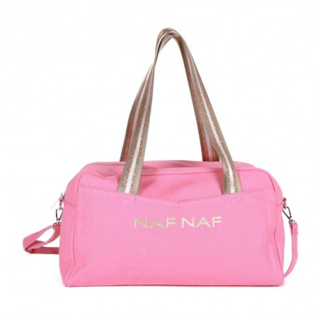 Sac polochon NAF NAF "Papilio" rose vif | Sac de voyage sac de sport fille femme pas cher