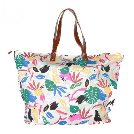 Maxi sac de plage LES TROPEZIENNES "Lauca" jungle | Cabas femme XL familial original pas cher