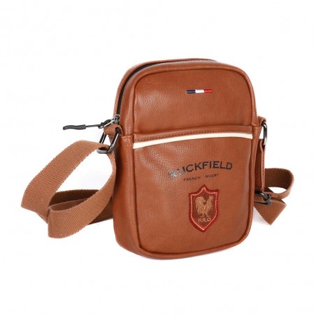 Sacoche bandoulière RUCKFIELD "Ruck" marron camel | Pochette homme porté croisé Sébastien Chabal rugby