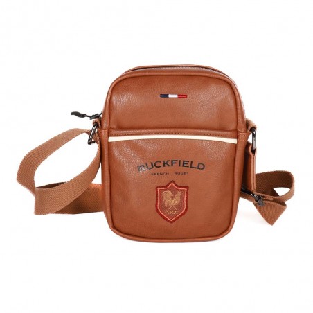 Sacoche bandoulière RUCKFIELD "Ruck" marron camel | Pochette homme porté croisé Sébastien Chabal rugby