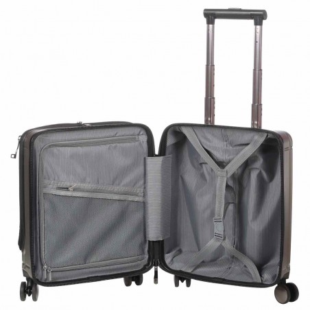 Valise cabine avec compartiment PC gris argent | Bagage business petit format polycarbonate