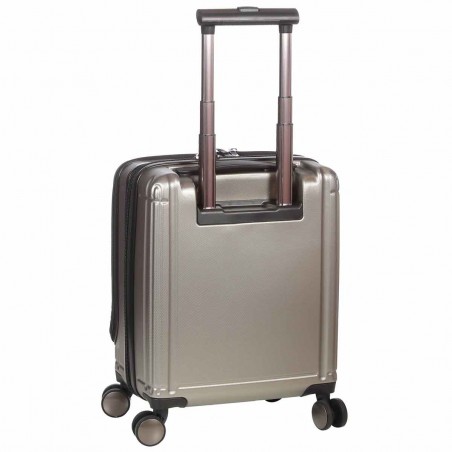 Valise cabine avec compartiment PC gris argent | Bagage business petit format polycarbonate