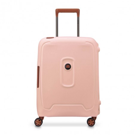 DELSEY valise cabine 4 roues 55cm "Moncey" slim rose poudré | Bagage haut de gamme pas cher