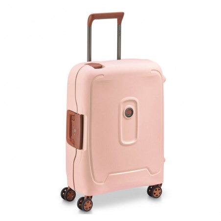 DELSEY valise cabine 4 roues 55cm "Moncey" slim rose poudré | Bagage haut de gamme pas cher