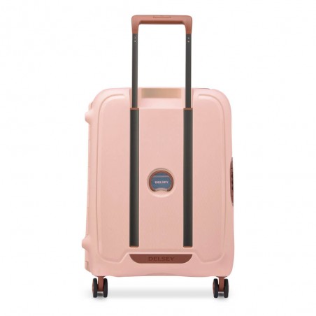 DELSEY valise cabine 4 roues 55cm "Moncey" slim rose poudré | Bagage haut de gamme pas cher