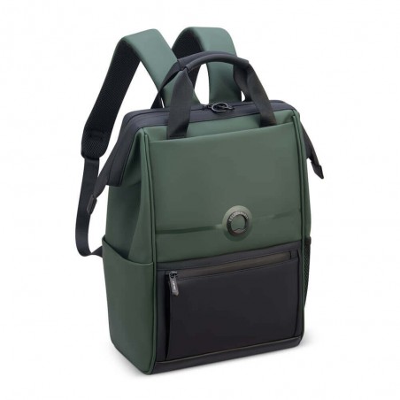 DELSEY sac à dos PC 14 pouces "Turenne" vert kaki | Sac étanche style urbain sécurisé