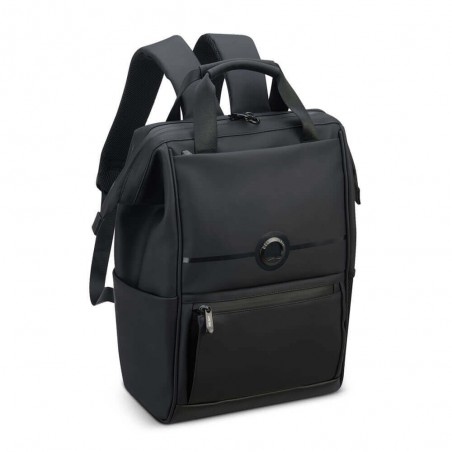 DELSEY sac à dos PC 14 pouces "Turenne" noir | Sac étanche homme style urbain sécurisé