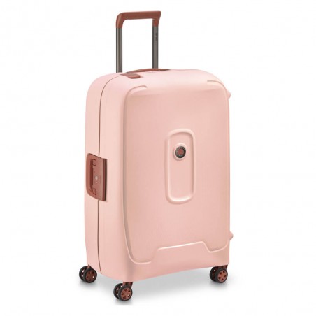 DELSEY valise soute M 69cm "Moncey" rose poudré | Bagage taille moyenne rigide 4 roues robuste sécurisé