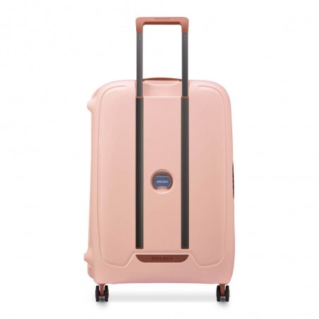 DELSEY valise soute M 69cm "Moncey" rose poudré | Bagage taille moyenne rigide 4 roues robuste sécurisé