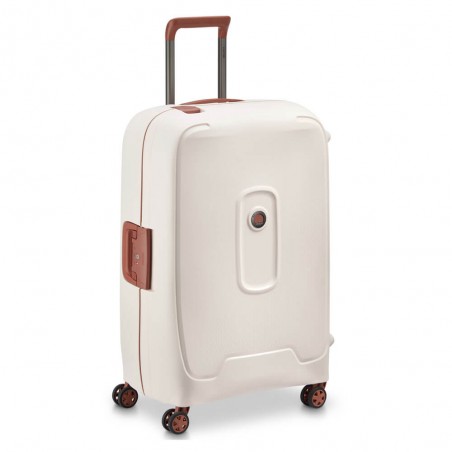 DELSEY valise soute M 69cm "Moncey" blanc angora | Bagage taille moyenne rigide 4 roues robuste sécurisé