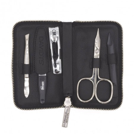 Set manucure cuir "Siena" M noir | Kit manucure de voyage ustensiles Solingen fabriqué en Allemagne haute qualité