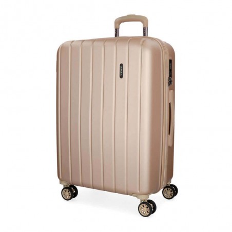 Valise extensible 65cm MOVOM "Wood" champagne | Bagage taille moyenne séjour 1 semaine pas cher