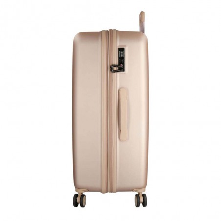 Valise extensible 65cm MOVOM "Wood" champagne | Bagage taille moyenne séjour 1 semaine pas cher