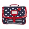 Cartable Tann's 35 cm "Charlotte" marine vernis rouge | Sac scolaire fille classique pas cher Cartable Tann's 35 cm "Charlotte" marine vernis rouge | Sac scolaire fille classique pas cher