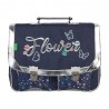 Cartable Tann's 35 cm "Carla" marine broderie papillons fleurs | Sac scolaire fille classe CP pas cher Cartable Tann's 35 cm "Carla" marine broderie papillons fleurs | Sac scolaire fille classe CP pas cher