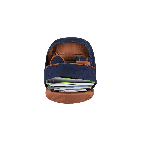 Sac à dos Tann's L "Axel" kaki/bleu marine | Sac scolaire garçon école CE2 CM1 CM2 collège bicolore casquette pas cher