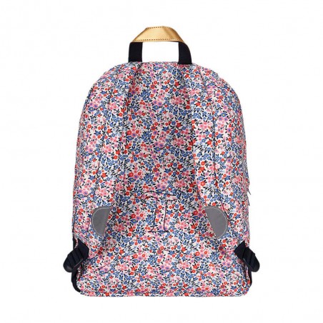 Sac à dos TANN'S L "Antonia" imprimé fleuri marine | Grand sac scolaire 2 compartiments école primaire collège fille liberty