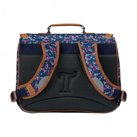 Cartable Tann's 35 cm "Lou Ann" bleu motif floral style Liberty | Sac scolaire fille maternelle CP pas cher