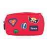 Banane enfant Tann's "Tristan" rouge | Sac billes garçon patchs brodés super-héros Banane enfant Tann's "Tristan" rouge | Sac billes garçon patchs brodés super-héros