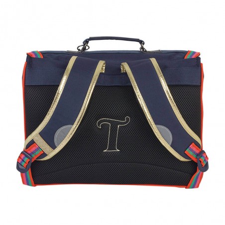 Cartable Tann's 38cm "Leila" bleu marine | Sac scolaire fille CP CE1 CE2 doré arc en ciel Cartable Tann's 38cm "Leila" bleu marine | Sac scolaire fille CP CE1 CE2 doré arc en ciel