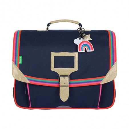 Cartable Tann's 38cm "Leila" bleu marine | Sac scolaire fille CP CE1 CE2 doré arc en ciel Cartable Tann's 38cm "Leila" bleu marine | Sac scolaire fille CP CE1 CE2 doré arc en ciel
