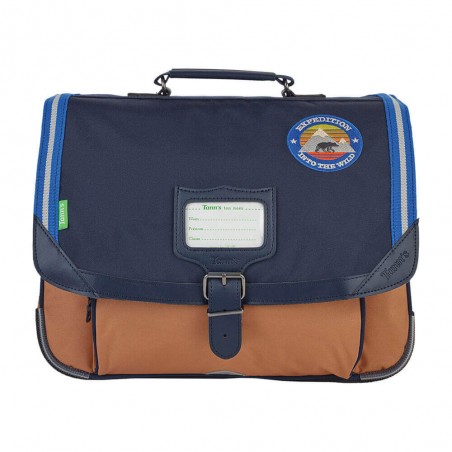 Cartable Tann's 38cm "Loan" bleu marine | Sac scolaire garçon CP CE1 CE2 classique nature montagne