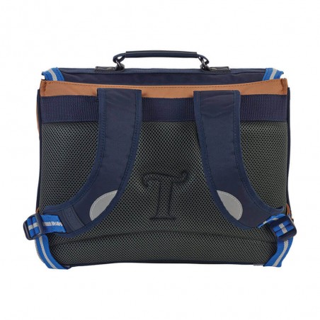 Cartable Tann's 38cm "Loan" bleu marine | Sac scolaire garçon CP CE1 CE2 classique nature montagne