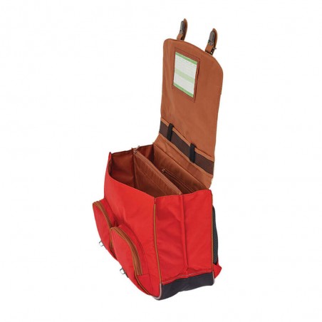 Cartable TANN'S 41cm "Arthur" marine/rouge | Sac scolaire garçon CE2 CM1 CM2 super-héros