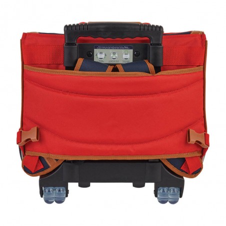 Cartable à roulettes 38cm "Arthur" marine/rouge | Sac scolaire garçon CP CE1 CE2 qualité marque française