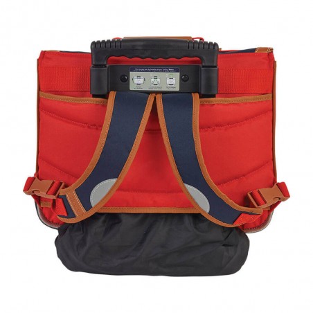 Cartable à roulettes 38cm "Arthur" marine/rouge | Sac scolaire garçon CP CE1 CE2 qualité marque française