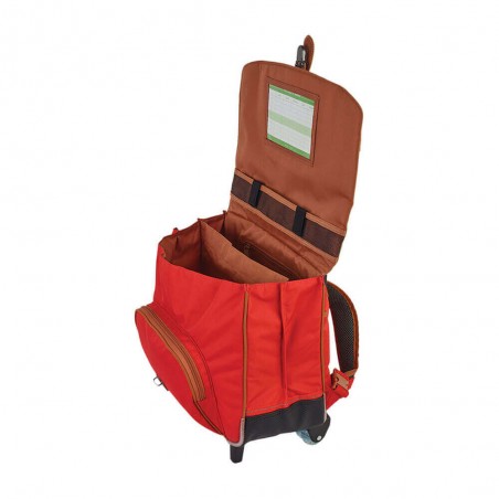 Cartable à roulettes 38cm "Arthur" marine/rouge | Sac scolaire garçon CP CE1 CE2 qualité marque française Cartable à roulettes 38cm "Arthur" marine/rouge | Sac scolaire garçon CP CE1 CE2 qualité marque française