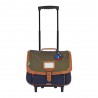 Cartable à roulettes 38cm "Axel" kaki/bleu | Sac scolaire trolley garçon CP CE1 CE2 Cartable à roulettes 38cm "Axel" kaki/bleu | Sac scolaire trolley garçon CP CE1 CE2