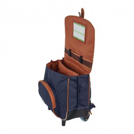 Cartable à roulettes 38cm "Axel" kaki/bleu | Sac scolaire trolley garçon CP CE1 CE2 Cartable à roulettes 38cm "Axel" kaki/bleu | Sac scolaire trolley garçon CP CE1 CE2